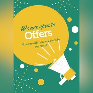 Make an offer on any item in my close📢📢📢📢